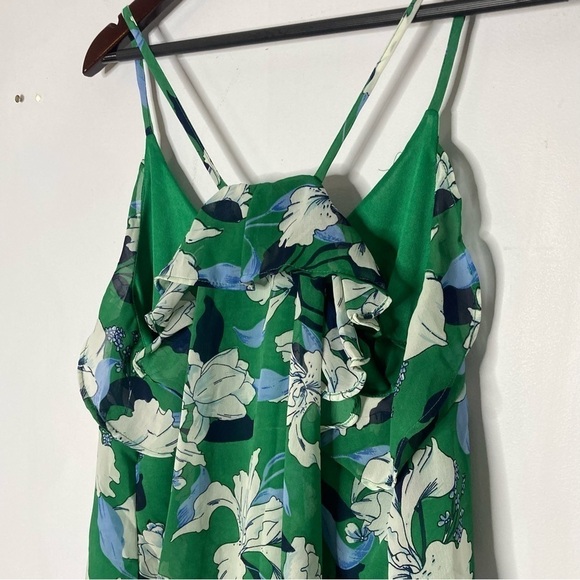 Japna Size Large Green Floral Ruffle Tank Blouse NEW - Picture 7 of 7